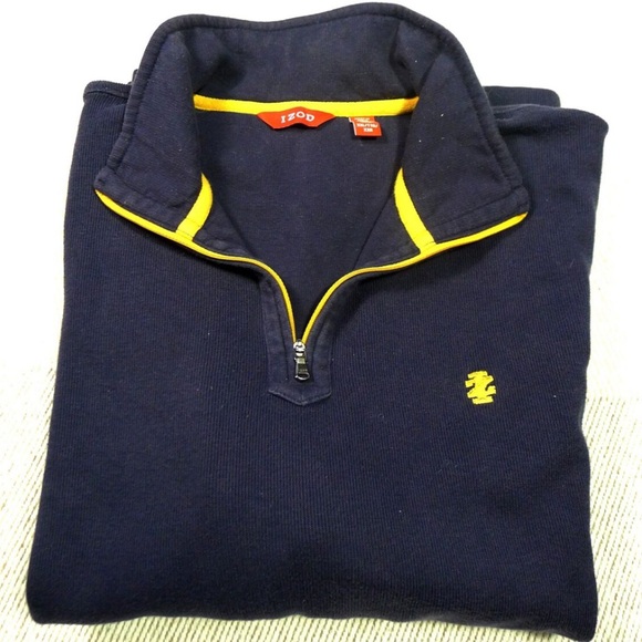 IZOD 1/4 Zip Logo Elbow Patch XL Sweater. - Picture 2 of 8
